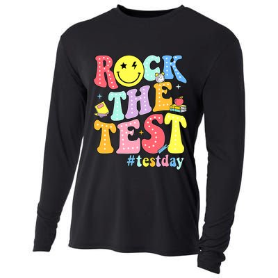 Rock The Test Testing Day Retro Motivational Teacher Student Cooling Performance Long Sleeve Crew