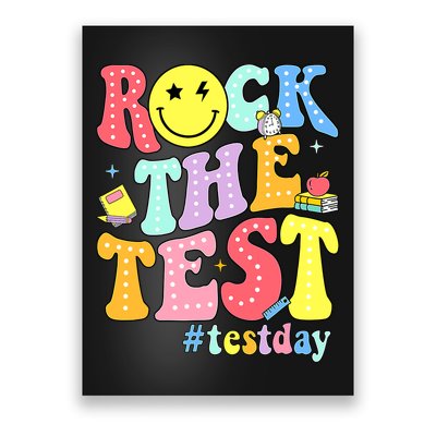 Rock The Test Testing Day Retro Motivational Teacher Student Poster