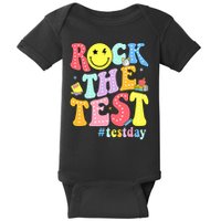 Rock The Test Testing Day Retro Motivational Teacher Student Baby Bodysuit
