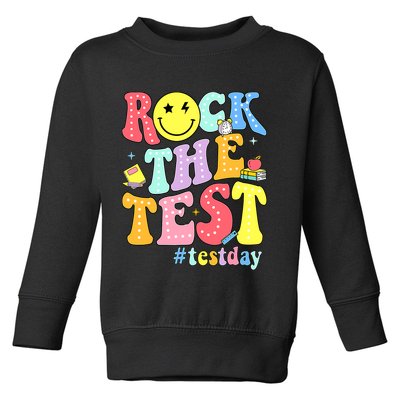 Rock The Test Testing Day Retro Motivational Teacher Student Toddler Sweatshirt