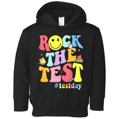 Rock The Test Testing Day Retro Motivational Teacher Student Toddler Hoodie