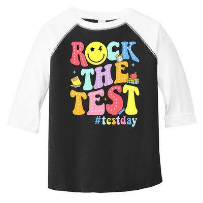 Rock The Test Testing Day Retro Motivational Teacher Student Toddler Fine Jersey T-Shirt