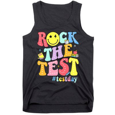 Rock The Test Testing Day Retro Motivational Teacher Student Tank Top