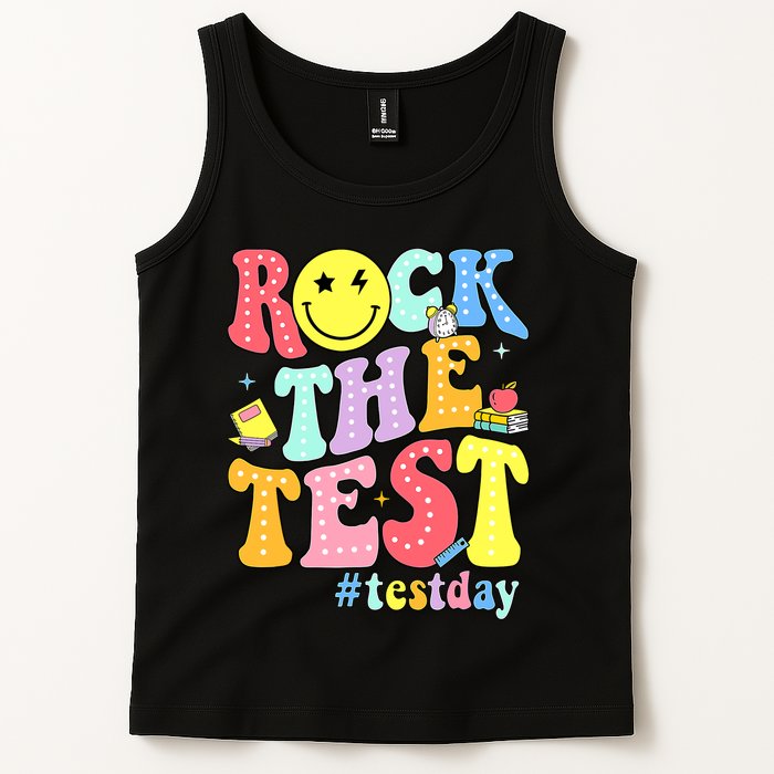 Rock The Test Testing Day Retro Motivational Teacher Student Tank Top
