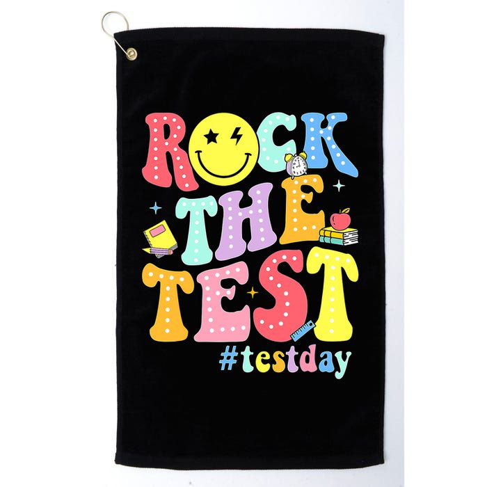 Rock The Test Testing Day Retro Motivational Teacher Student Golf Towel