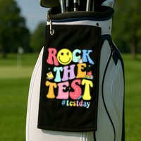 Rock The Test Testing Day Retro Motivational Teacher Student Golf Towel