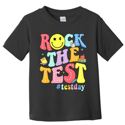 Rock The Test Testing Day Retro Motivational Teacher Student Toddler T-Shirt