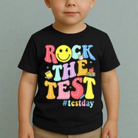 Rock The Test Testing Day Retro Motivational Teacher Student Toddler T-Shirt