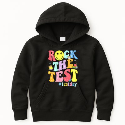Rock The Test Testing Day Retro Motivational Teacher Student Kids Hoodie