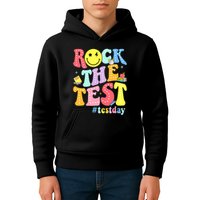 Rock The Test Testing Day Retro Motivational Teacher Student Kids Hoodie