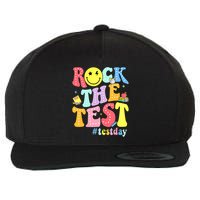 Rock The Test Testing Day Retro Motivational Teacher Student Wool Snapback Cap