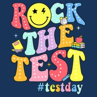 Rock The Test Testing Day Retro Motivational Teacher Student Infant Baby Jersey Bodysuit