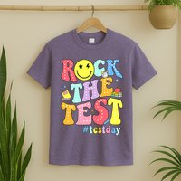 Rock The Test Testing Day Retro Motivational Teacher Student T-Shirt