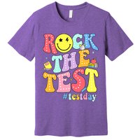 Rock The Test Testing Day Retro Motivational Teacher Student Premium T-Shirt