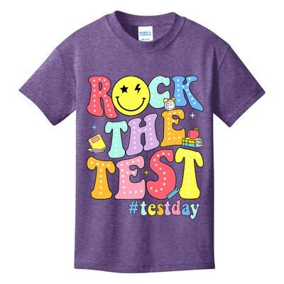 Rock The Test Testing Day Retro Motivational Teacher Student Kids T-Shirt