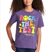 Rock The Test Testing Day Retro Motivational Teacher Student Kids T-Shirt