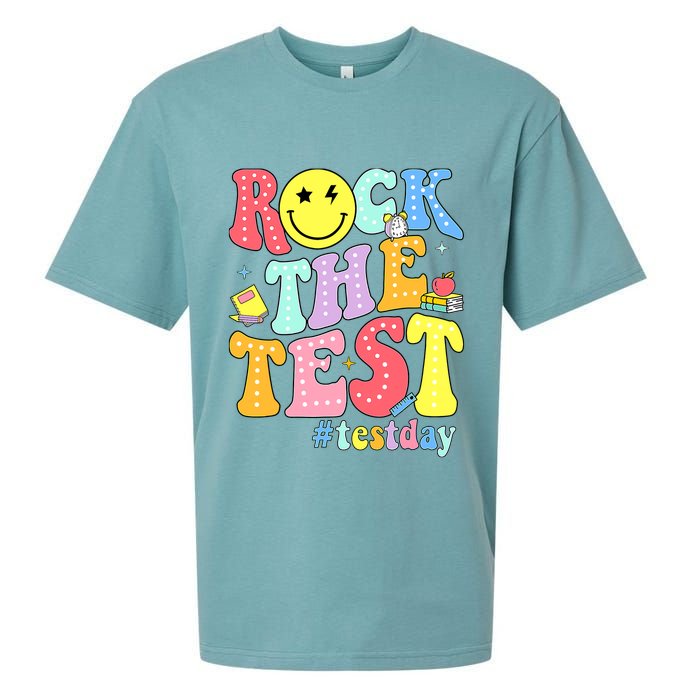 Rock The Test Testing Day Retro Motivational Teacher Student Sueded Cloud Jersey T-Shirt