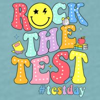 Rock The Test Testing Day Retro Motivational Teacher Student Sueded Cloud Jersey T-Shirt