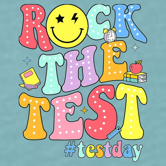 Rock The Test Testing Day Retro Motivational Teacher Student Sueded Cloud Jersey T-Shirt