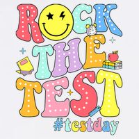 Rock The Test Testing Day Retro Motivational Teacher Student Garment-Dyed Sweatshirt
