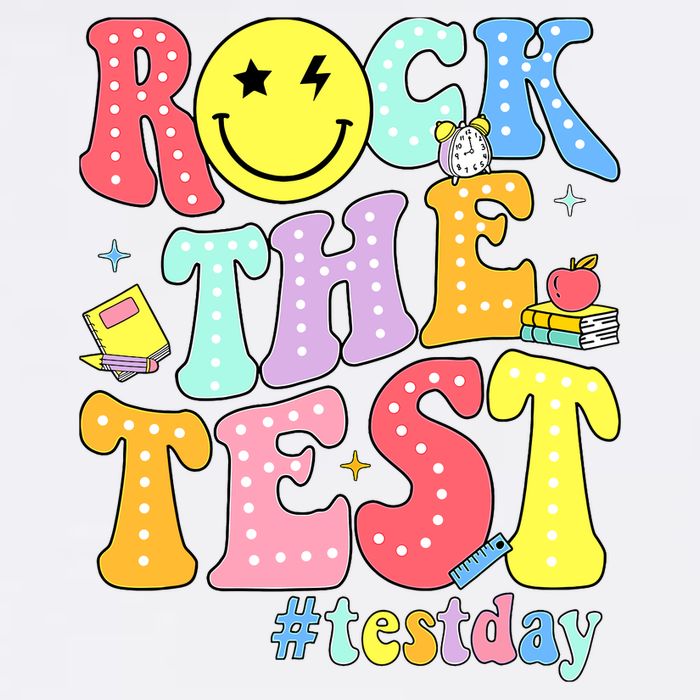 Rock The Test Testing Day Retro Motivational Teacher Student Garment-Dyed Sweatshirt