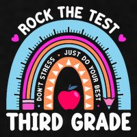 Rock The Test Day 3Rd Grade Teacher Third Grade Testing Day Ladies PosiCharge Tri-Blend Wicking Tank