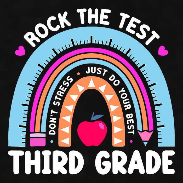 Rock The Test Day 3Rd Grade Teacher Third Grade Testing Day Ladies PosiCharge Tri-Blend Wicking Tank