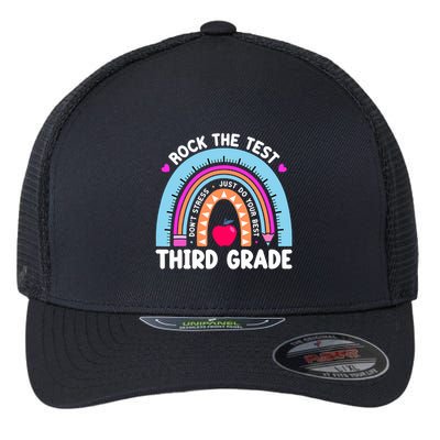 Rock The Test Day 3Rd Grade Teacher Third Grade Testing Day Flexfit Unipanel Trucker Cap