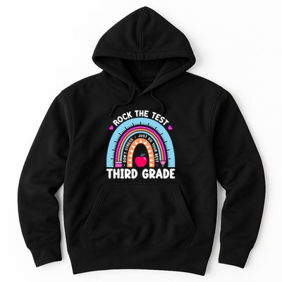 Rock The Test Day 3Rd Grade Teacher Third Grade Testing Day Hoodie