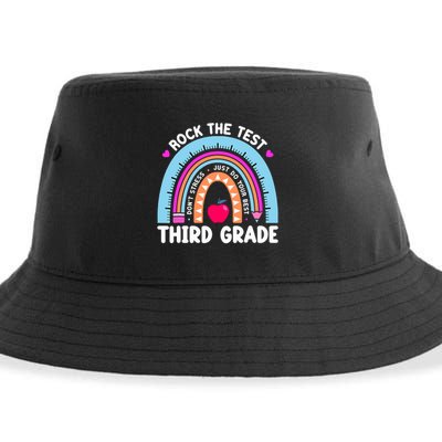 Rock The Test Day 3Rd Grade Teacher Third Grade Testing Day Sustainable Bucket Hat