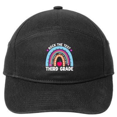 Rock The Test Day 3Rd Grade Teacher Third Grade Testing Day 7-Panel Snapback Hat
