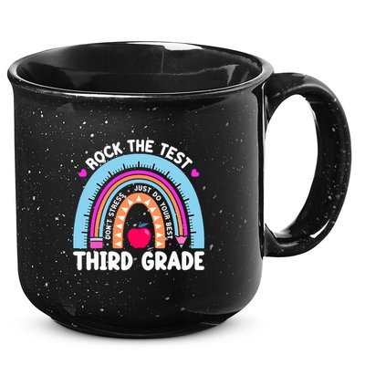 Rock The Test Day 3Rd Grade Teacher Third Grade Testing Day 15oz Campfire Ceramic Mug