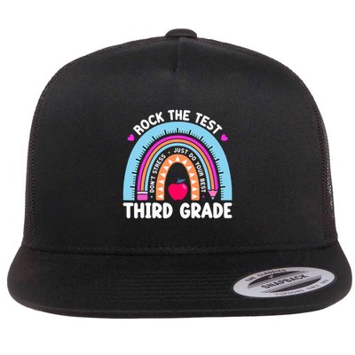 Rock The Test Day 3Rd Grade Teacher Third Grade Testing Day Flatbill Hat