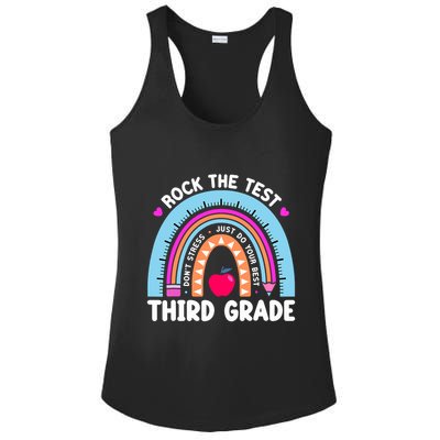 Rock The Test Day 3Rd Grade Teacher Third Grade Testing Day Ladies PosiCharge Competitor Racerback Tank
