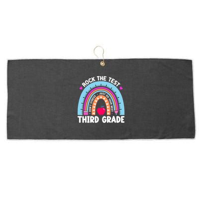 Rock The Test Day 3Rd Grade Teacher Third Grade Testing Day Large Microfiber Waffle Golf Towel