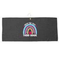 Rock The Test Day 3Rd Grade Teacher Third Grade Testing Day Large Microfiber Waffle Golf Towel