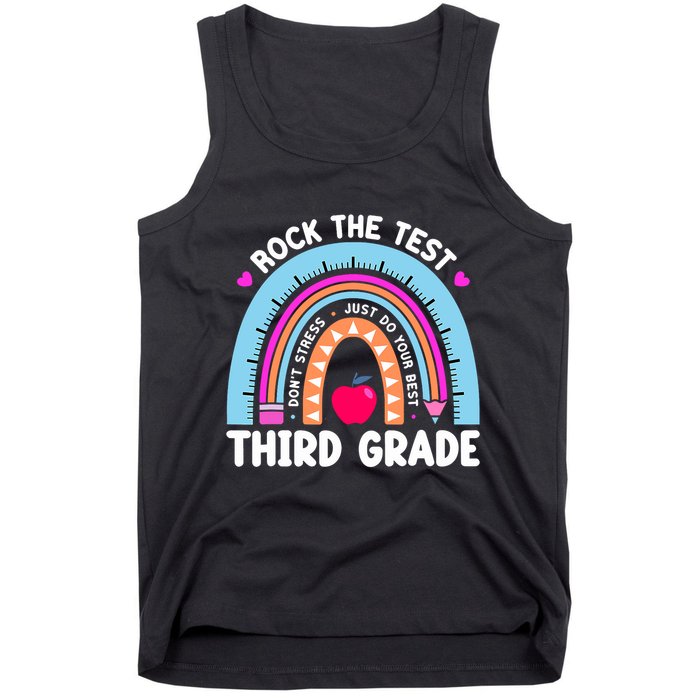 Rock The Test Day 3Rd Grade Teacher Third Grade Testing Day Tank Top
