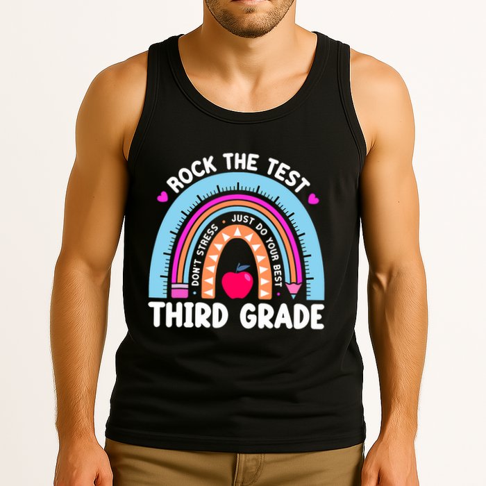 Rock The Test Day 3Rd Grade Teacher Third Grade Testing Day Tank Top