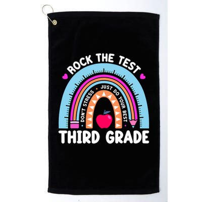 Rock The Test Day 3Rd Grade Teacher Third Grade Testing Day Golf Towel