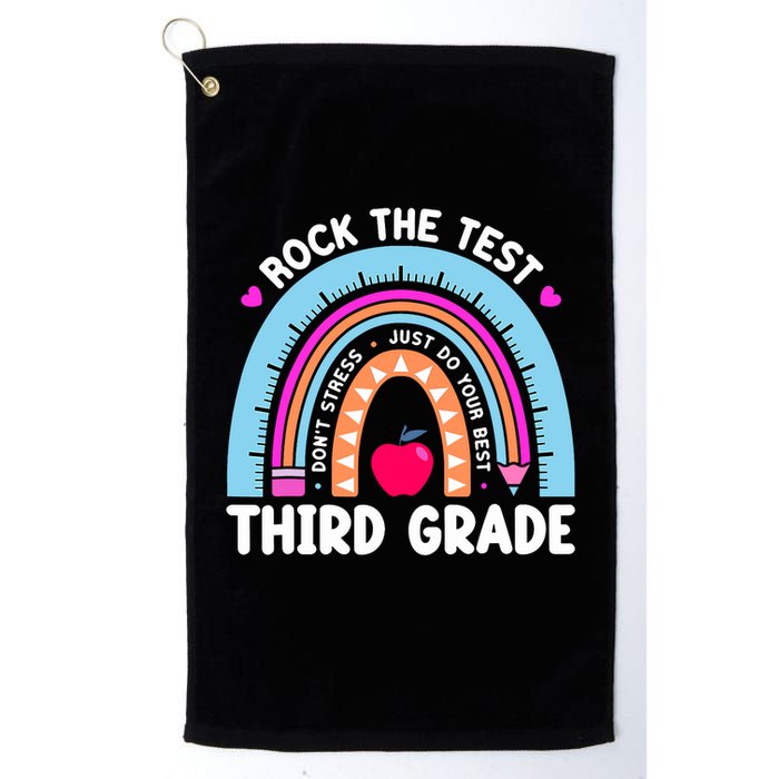 Rock The Test Day 3Rd Grade Teacher Third Grade Testing Day Golf Towel