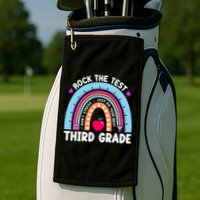 Rock The Test Day 3Rd Grade Teacher Third Grade Testing Day Golf Towel