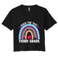 Rock The Test Day 3Rd Grade Teacher Third Grade Testing Day Crop Top