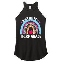 Rock The Test Day 3Rd Grade Teacher Third Grade Testing Day Women's Perfect Tri Rocker Tank