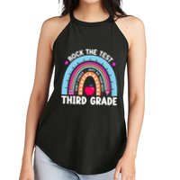 Rock The Test Day 3Rd Grade Teacher Third Grade Testing Day Women's Perfect Tri Rocker Tank