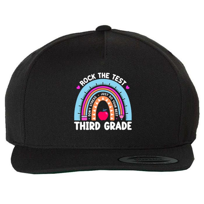 Rock The Test Day 3Rd Grade Teacher Third Grade Testing Day Wool Snapback Cap