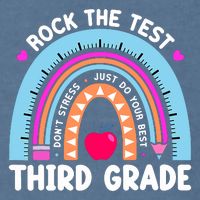 Rock The Test Day 3Rd Grade Teacher Third Grade Testing Day Garment-Dyed Sweatshirt