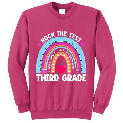 Rock The Test Day 3Rd Grade Teacher Third Grade Testing Day Sweatshirt