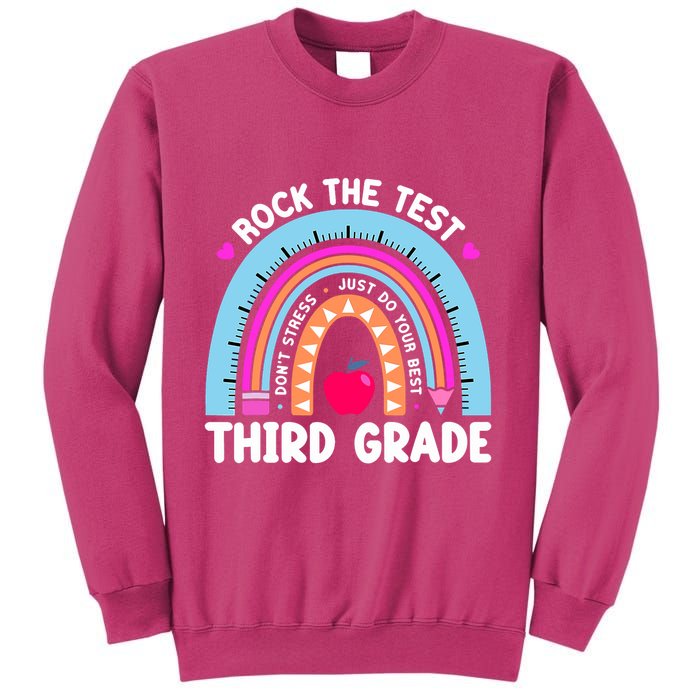 Rock The Test Day 3Rd Grade Teacher Third Grade Testing Day Sweatshirt
