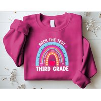 Rock The Test Day 3Rd Grade Teacher Third Grade Testing Day Sweatshirt