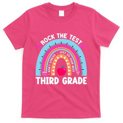 Rock The Test Day 3Rd Grade Teacher Third Grade Testing Day T-Shirt